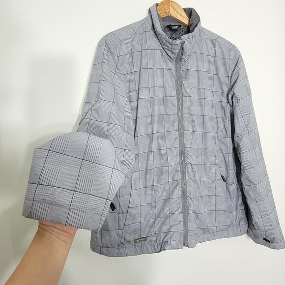 Black Mountain | Plaid Lightweight Hiking Jacket Gray Purple XXL - Picture 2 of 11
